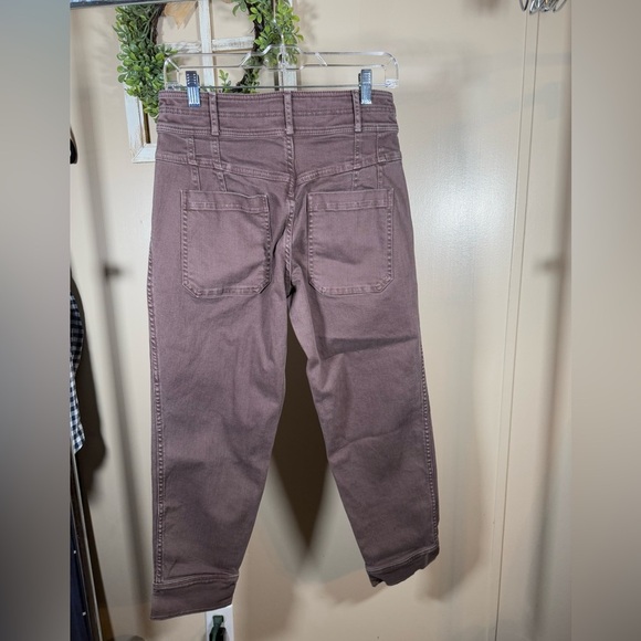 Something Navy yoke front barrel leg jeans brown size 8 cotton - Picture 2 of 4